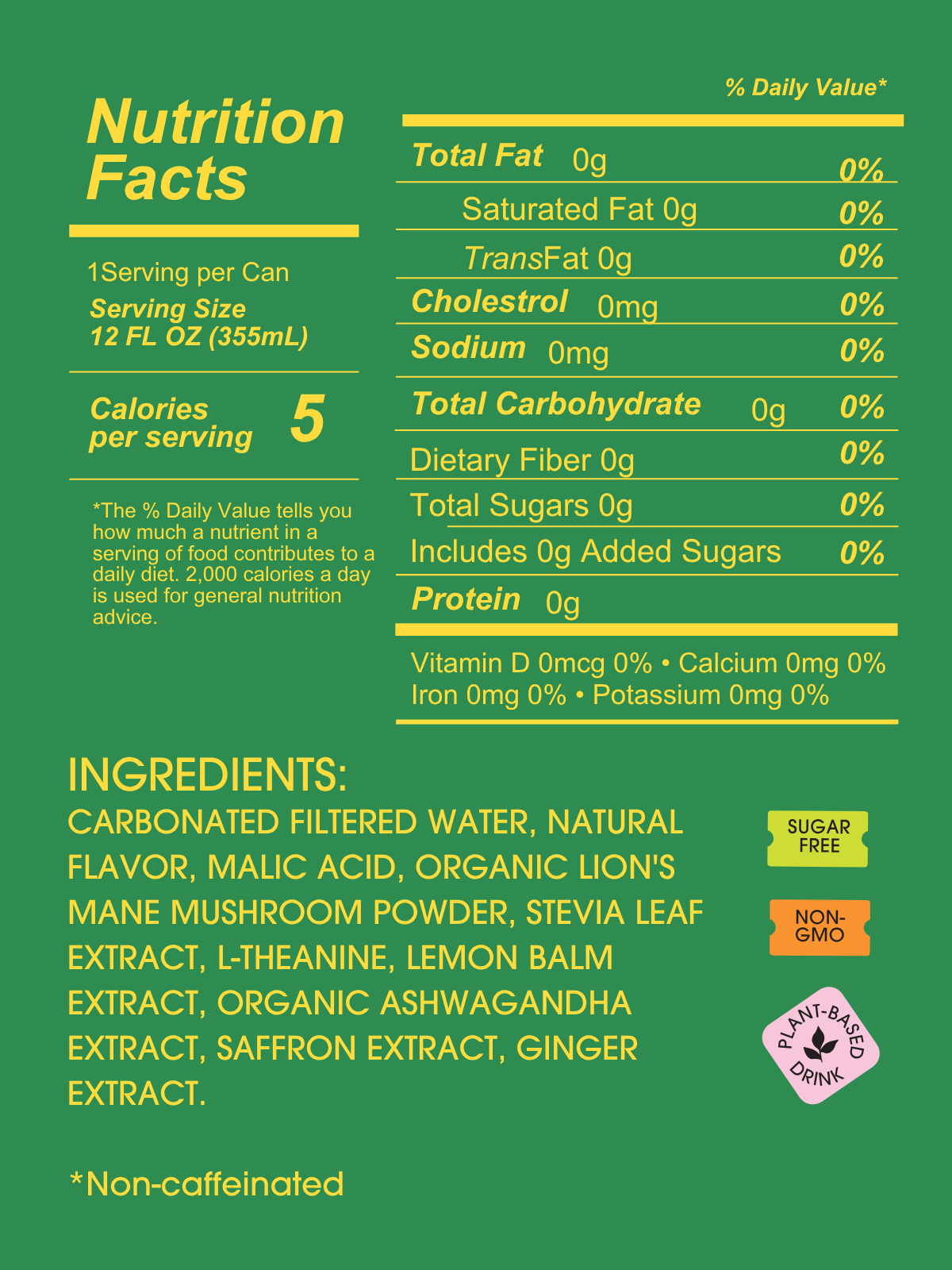 Crisp Apple seltzer nutrition facts and ingredients label