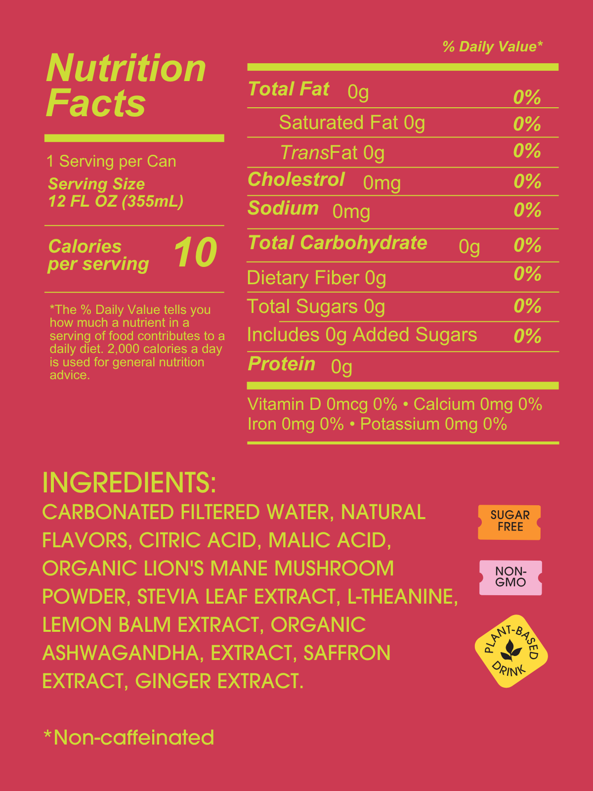 Cherry Limeade seltzer nutrition facts and ingredients label